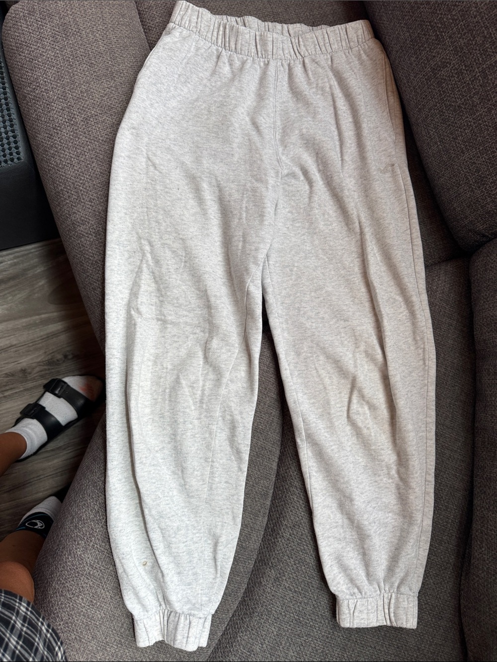 Hollister Light Gray Women's Elastic-Waist Jogger Pants